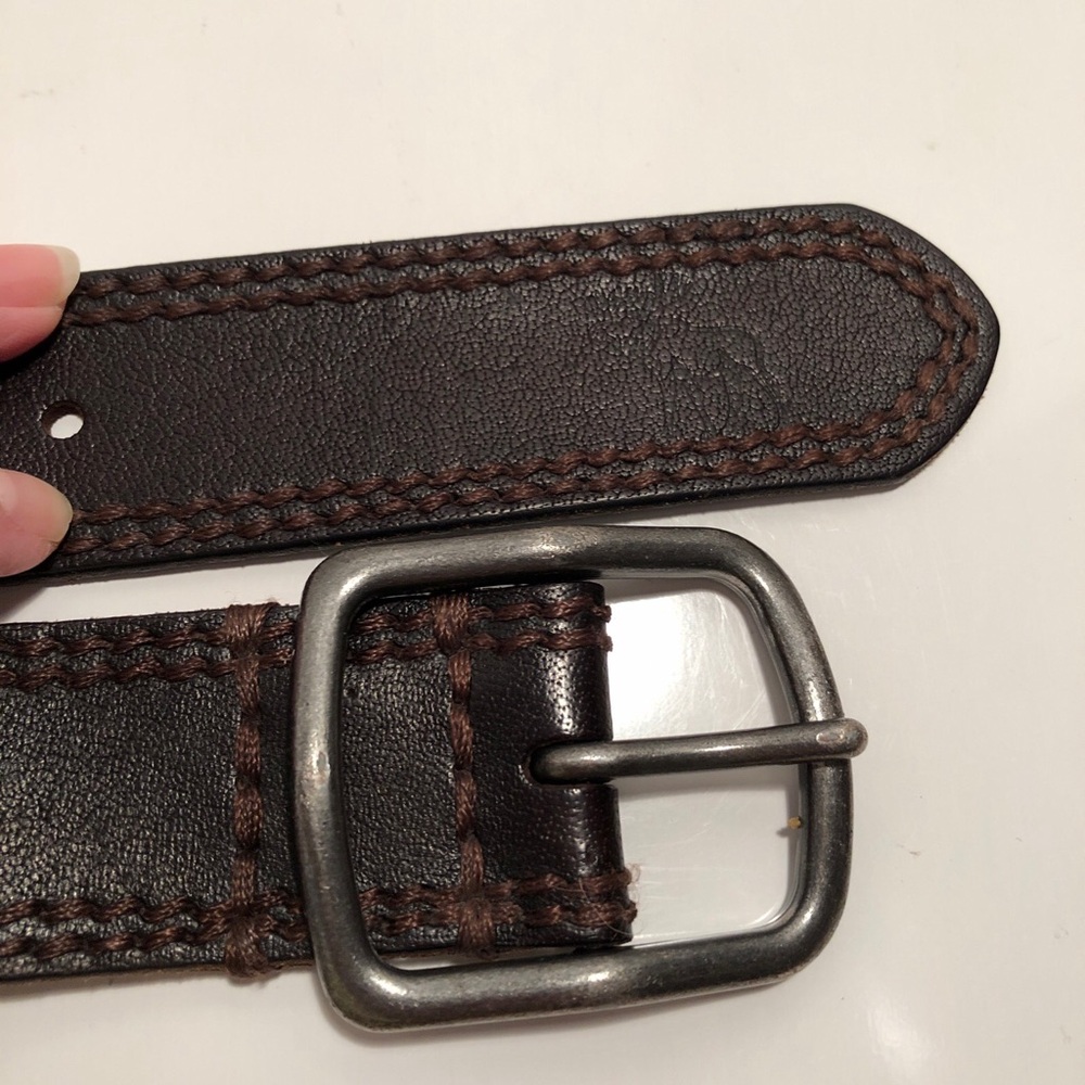 Vintage Y2K ABERCROMBIE & FiITCH Moose Embossed Leather Belt Brown Size S / M